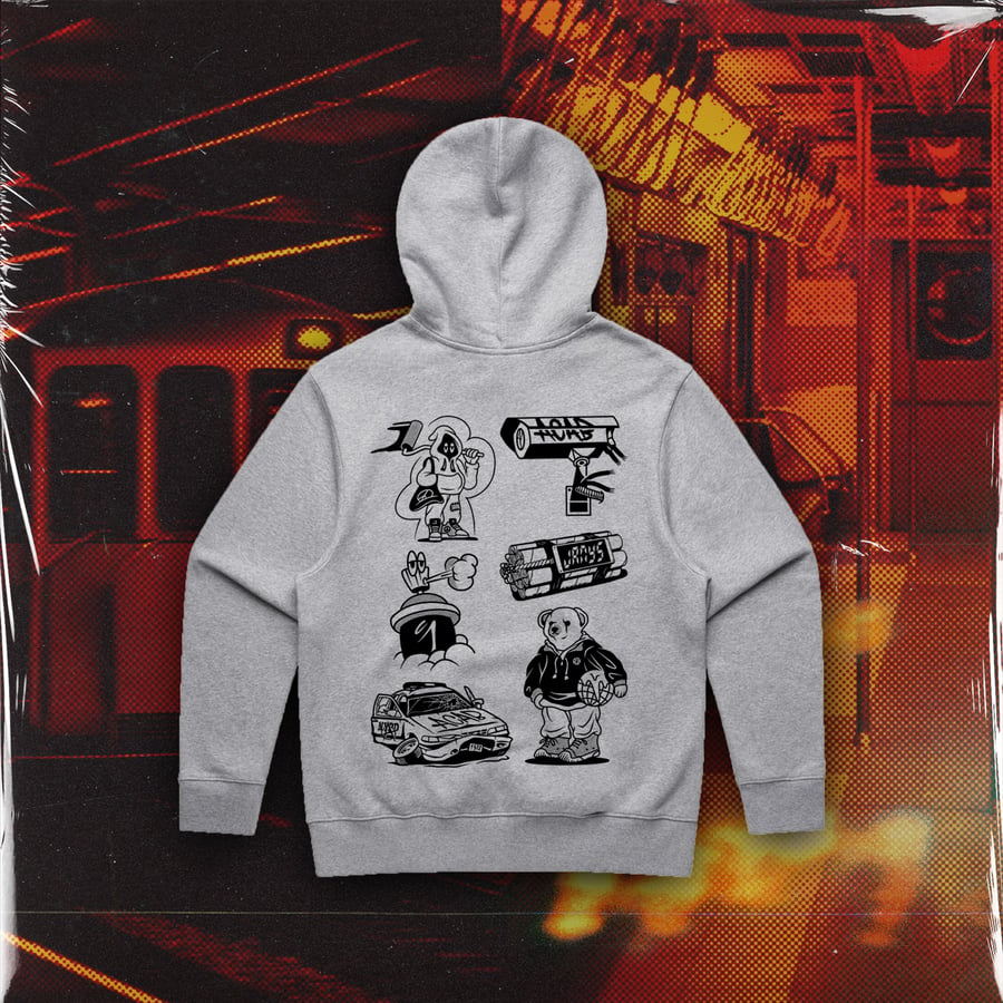 Image of BOMB THE STREETS Hood - Grey marle “PRE SALE”