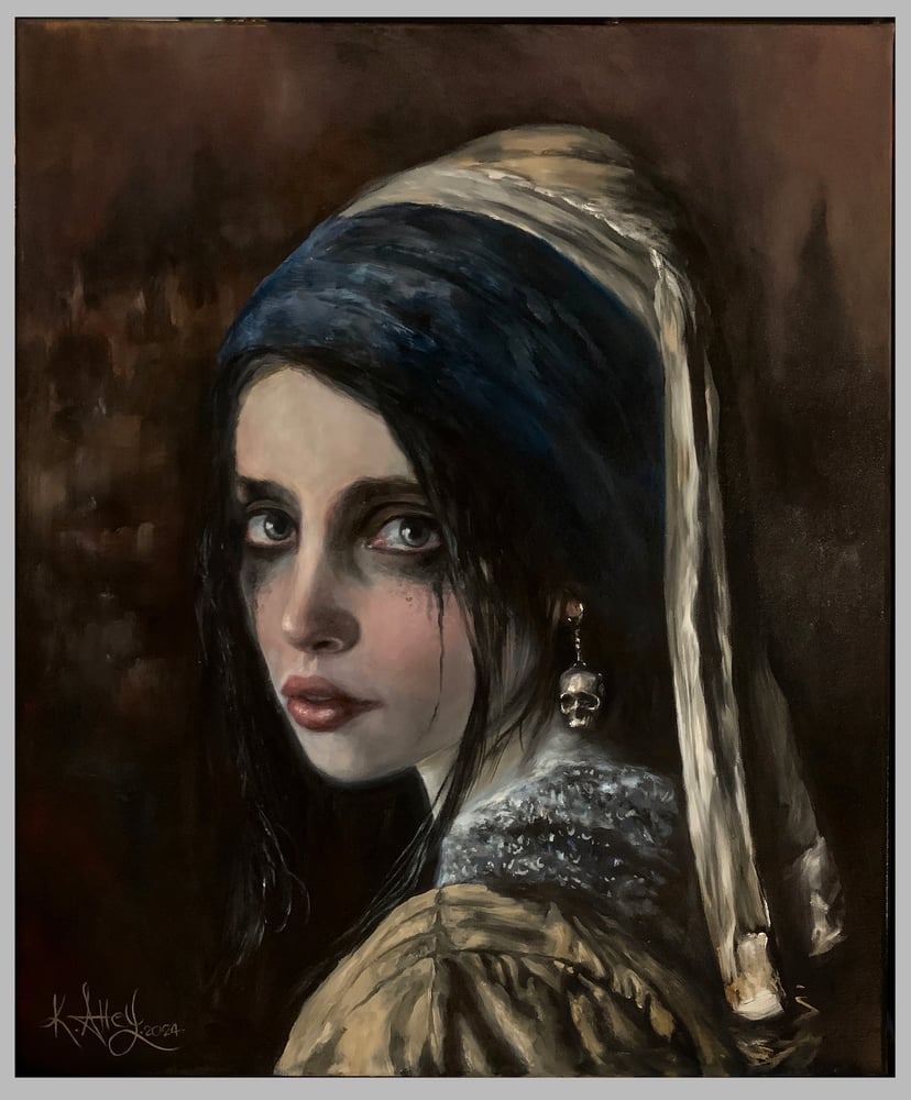 Image of "Girl with a skull earring" Limited edition print