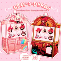 Image 1 of Lower Grade Grab-a-demon shaker keychain- A Hazbin Hotel fanmade keychain!