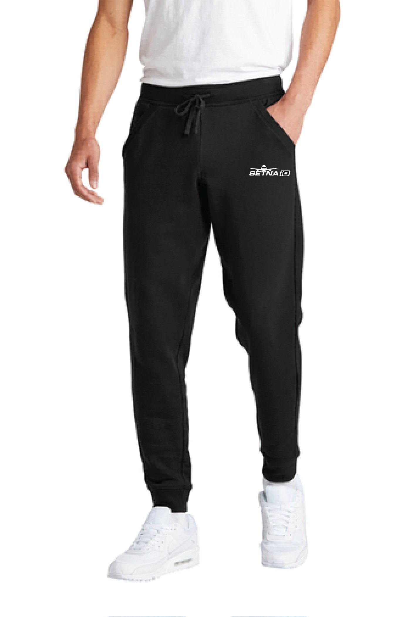 Setna iO Mens Jogger Sweatpants Embroidered(Black) | Setnix Apparel