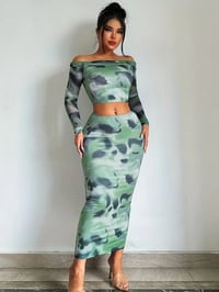 Image 1 of Blending In Two Piece Set - Green/Combo