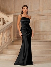 Image 4 of The Finer Things Satin Maxi Dress - Black