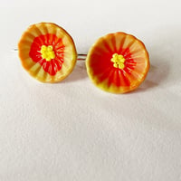 Image 4 of Daisy Earrings - Hot Orange