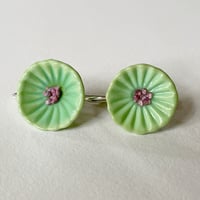 Image 1 of Daisy Earrings - Apple Green