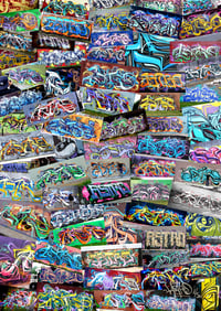 Image 1 of "Astro Graffiti patchwork" print