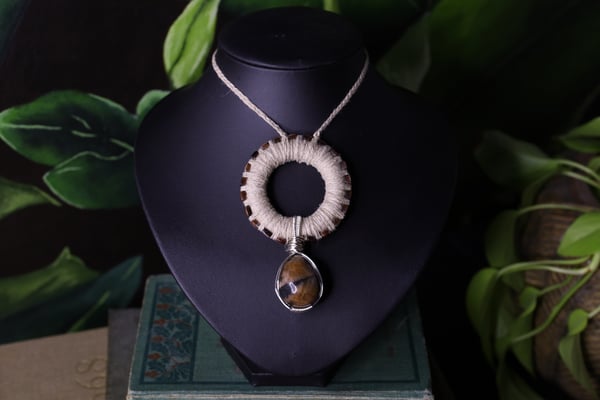 Image of Natural hemp cord chiastolite necklace