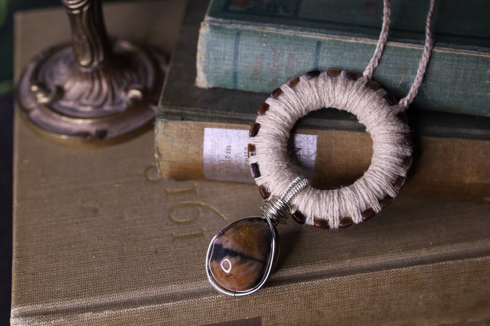 Image of Natural hemp cord chiastolite necklace