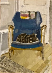 Blue Chair with Cat