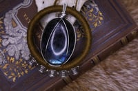 Image 2 of Golden linen blue labradorite necklace