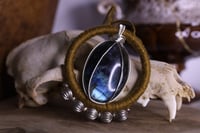 Image 4 of Golden linen blue labradorite necklace