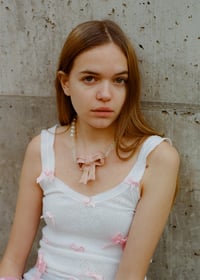 Image 1 of Coquette Bow Necklace X Mateu-lo