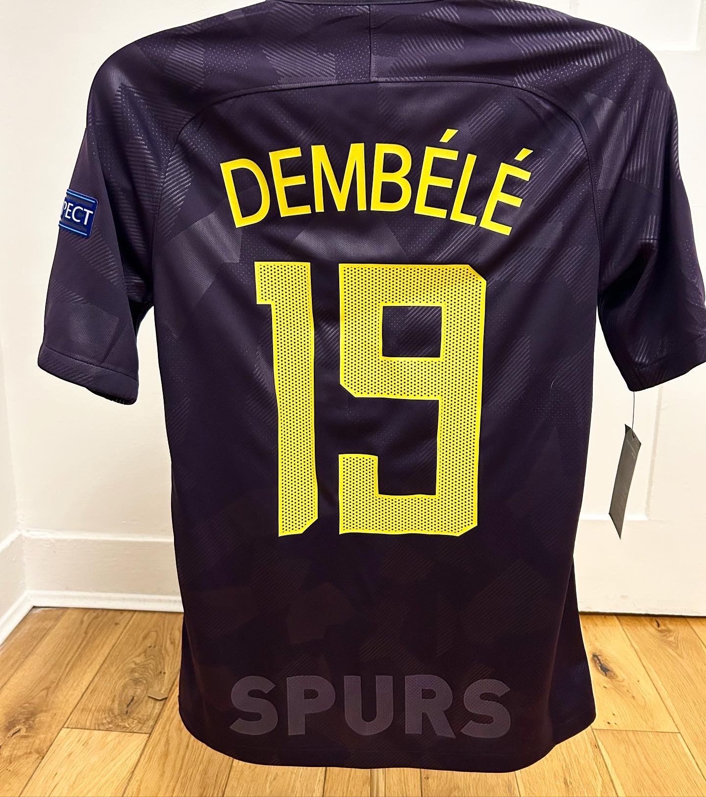 Image of Brand New Tottenham "DEMBELE 19" 2017/18 UCL Third Shirt, S