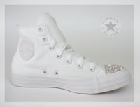 Image 1 of Converse All Star High White With Crystal Jewel Toes