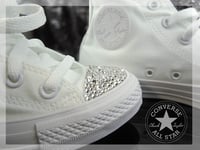 Image 2 of Converse All Star High White With Crystal Jewel Toes
