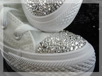 Image 4 of Converse All Star High White With Crystal Jewel Toes
