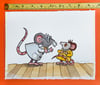 Mice on the Moon original art: Professor Quatermouse & Pedro
