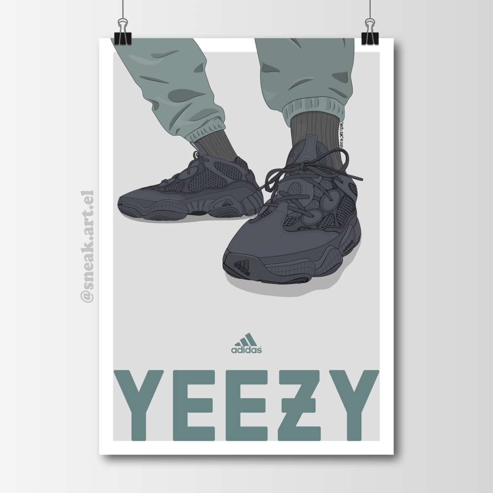 Sneaker Poster Yeezy Boost 500 “Utility Black” Print