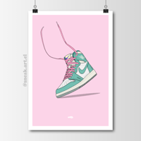 Image 1 of Sneaker Poster Air Jordan 1 “Turbo Green” Print