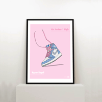 Image 2 of Sneaker Poster Air Jordan 1 “Hyper Blue” Print