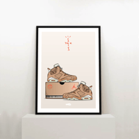 Image 2 of Sneaker Poster Air Jordan 6 x Travis Scott “British Khaki” Print