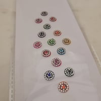 Image 1 of Round Bindi Full of Premiun Crystals Pink, Green, Blue, Yellow, Red & Yellow color