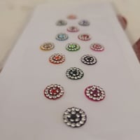 Image 4 of Round Bindi Full of Premiun Crystals Pink, Green, Blue, Yellow, Red & Yellow color