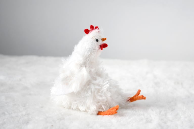 chicken plush white Image 3