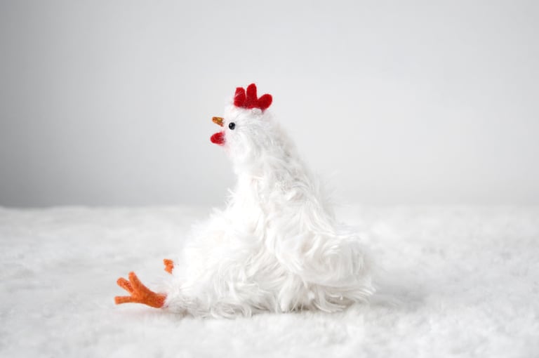 chicken plush white Image 4
