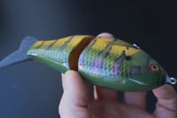 Image 2 of Solarfall Baits Wooden blue gill glide ( purple bars )