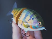Image 3 of Solarfall Baits Wooden blue gill glide ( purple bars )