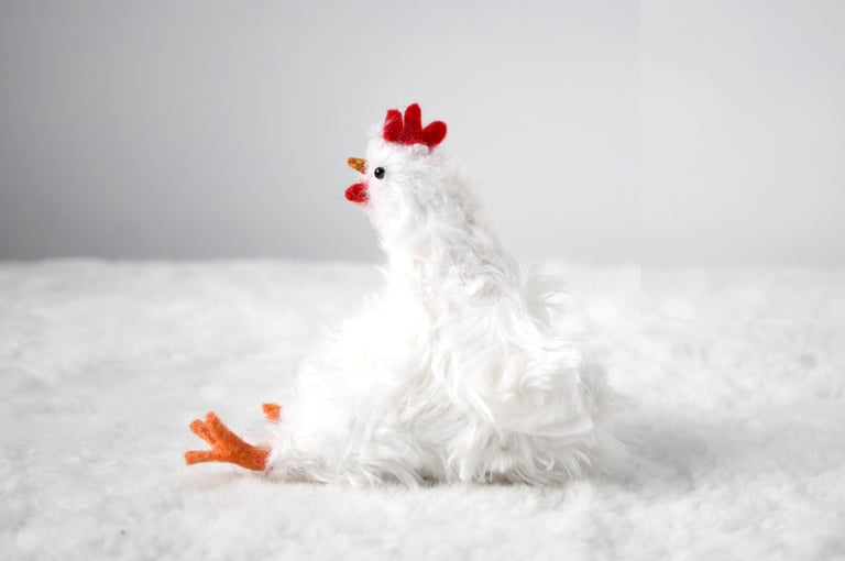chicken plush white Image 5