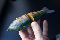 Image 2 of Solarfall Baits Wooden blue gill glide ( teal bars )