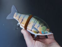 Image 1 of Solarfall Baits Wooden blue gill glide ( green variant with black bars )