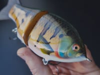 Image 3 of Solarfall Baits Wooden blue gill glide ( green variant with black bars )