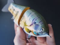 Image 3 of Solarfall Baits Wooden blue gill glide ( silver variant with purple bars )