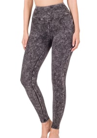 Plus Mineral Wash Wide Waistband Legging