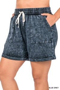 Image 2 of PLUS MINERAL WASH DRAWSTRING CUFFED SHORTS