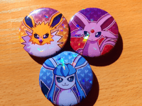 Image 3 of Eeveelutions 1.75 Inch Holographic Pin Buttons