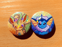 Image 5 of Eeveelutions 1.75 Inch Holographic Pin Buttons