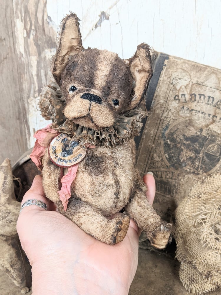 Image of French Bulldog ~ 8.5" size - Old Vintage Style Fat Brindle Frenchie by  Whendi's Bears