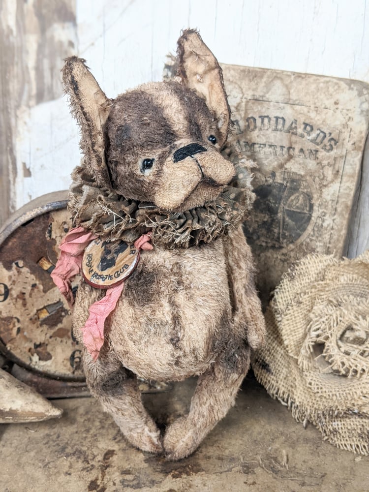 Image of French Bulldog ~ 8.5" size - Old Vintage Style Fat Brindle Frenchie by  Whendi's Bears