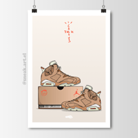 Image 1 of Sneaker Poster Air Jordan 6 x Travis Scott “British Khaki” Print