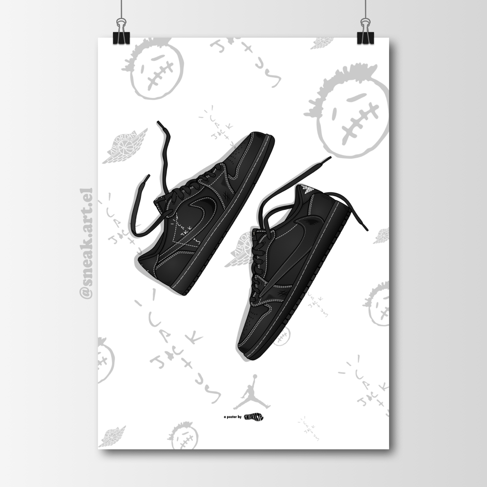 Sneaker Poster Air Jordan Low x Travis Scott “Black Phantom