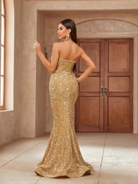 Image 2 of Dubai Dreamin Maxi Dress - Gold