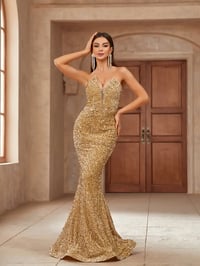 Image 3 of Dubai Dreamin Maxi Dress - Gold