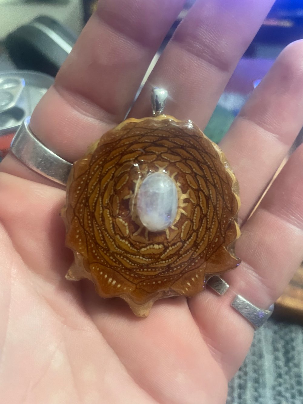 Image of Moonstone Pinecone Pendant #6