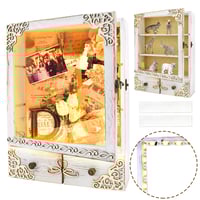 KWYADLUO Large White Shadow Box with Light, Deep Shadow Box with Shelves and Drawer, Shadow Box Fram