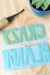 Image 5 of Crazy Plant Nerd Original Linocut