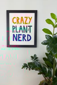 Image 1 of Crazy Plant Nerd Original Linocut
