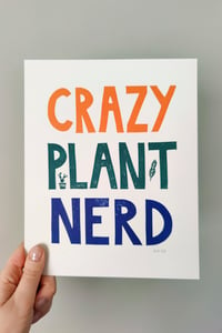 Image 3 of Crazy Plant Nerd Original Linocut